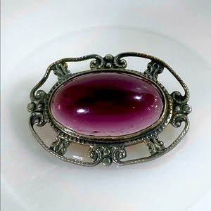 Antique Victorian Faux Amethyst Sash Pin